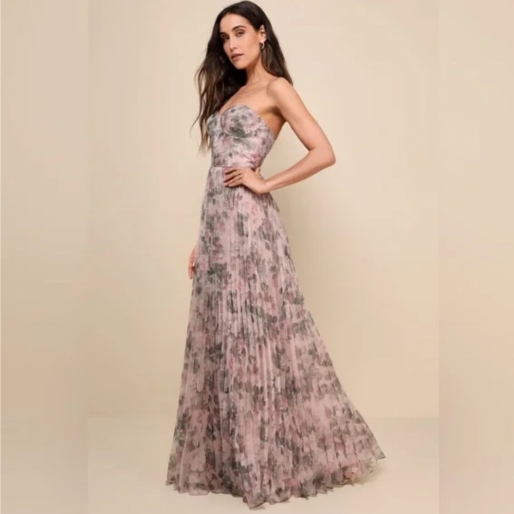 Most Beautiful Day Pink Multi Floral Print Organza Maxi Dress